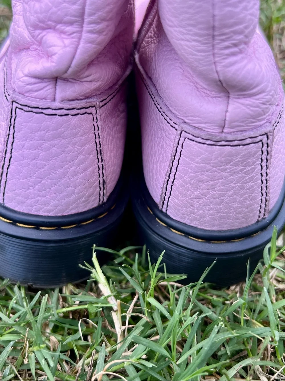 Dr Doc Martens Bex Heart Pink pull on Chunky Cowgirl Boots Sz 2 Girls